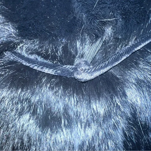 Rabbit Fur Zip Up Mob Wife Fur Coat With Tail Tassels Black M - Picture 11 of 15